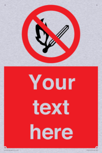 Custom No Open Flames Sign